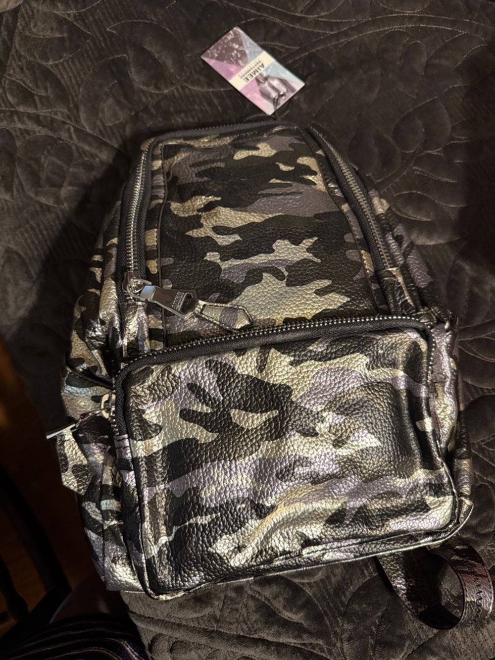 Aimee Kestenberg Metallic Camo Belt Bag in Black and Gray